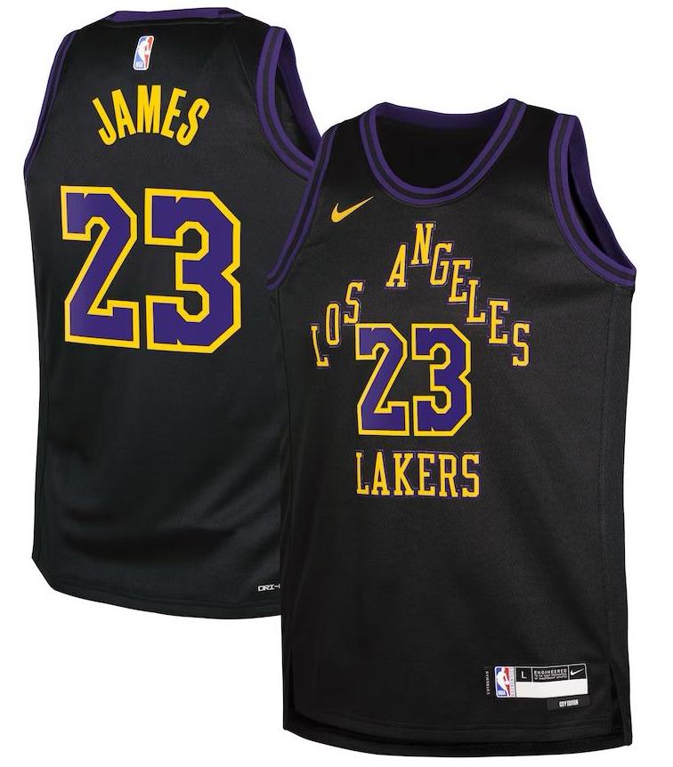 Los Angeles Lakers Lebron James Black 2023/24 Jersey - City Edition