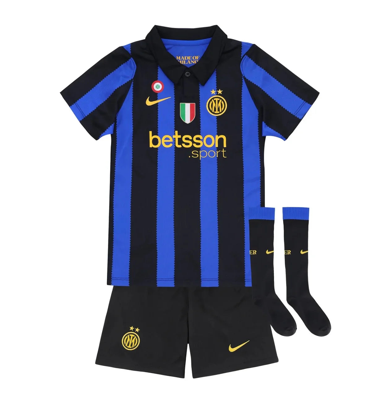 Camiseta y Pantalón para niños Inter Home 2026/27 - Con medias + escudo + parches