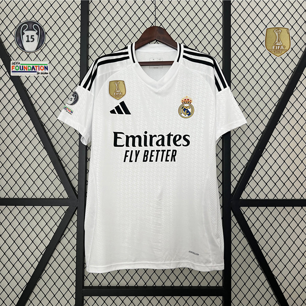 Camiseta Real Madrid Home 2024/25 - Con Patch UCL 15