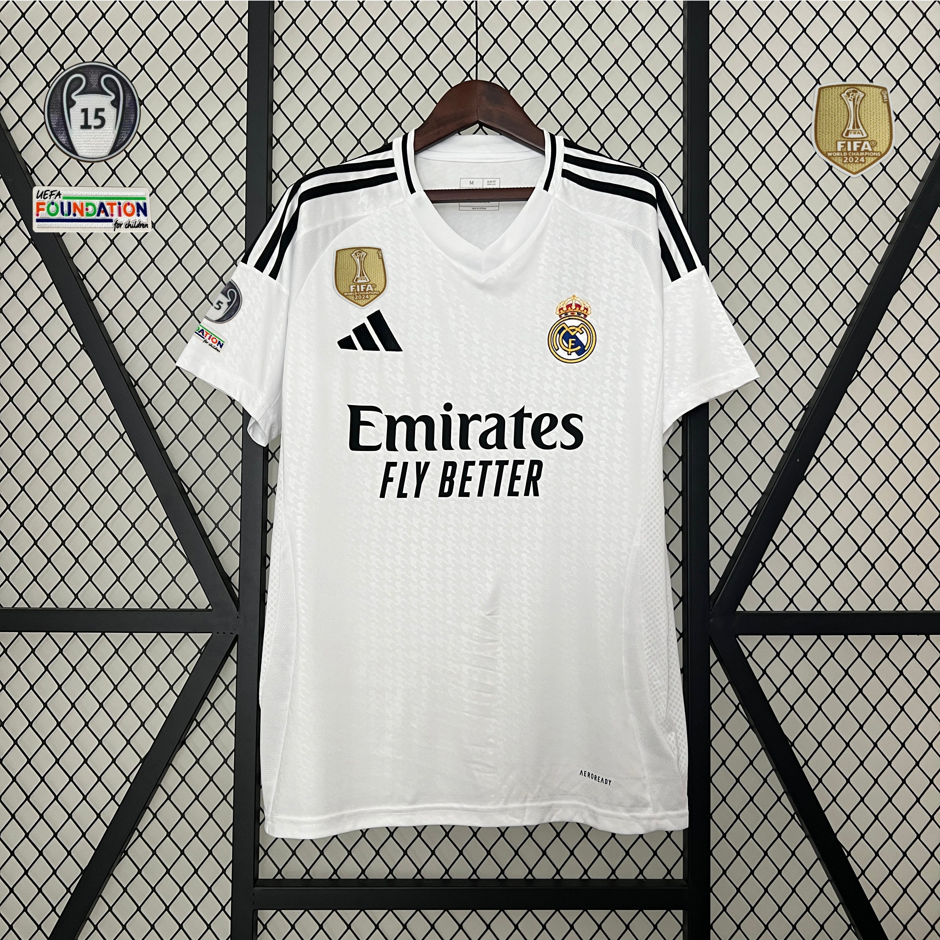 Camiseta Real Madrid Home 2024/25 - Con Patch UCL 15