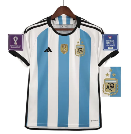 Camiseta Argentina Home 2022 - Con Patch Copa del Mundo