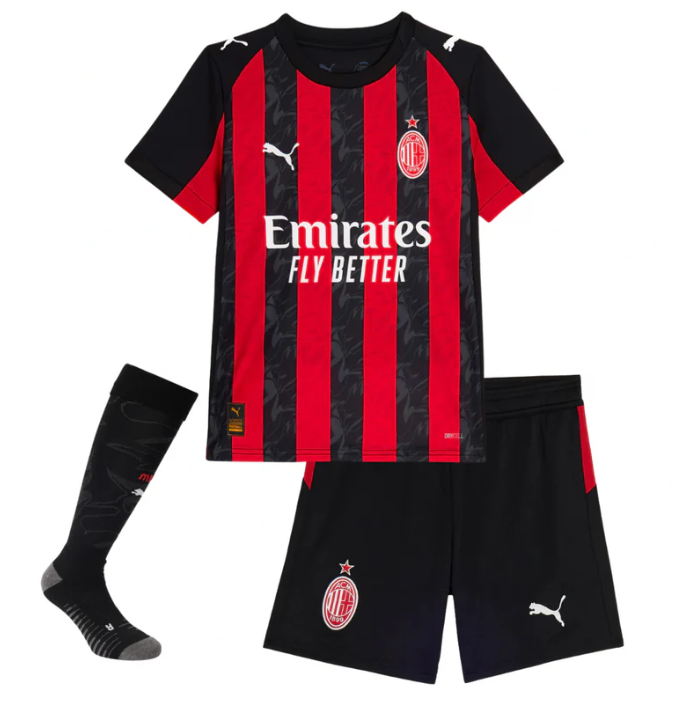 Camiseta y Pantalones para niños A.C Milan Home 25/26 - Con Medias