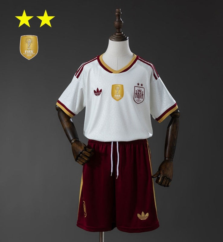 Camiseta y Pantalones para niños España Away 2026/27 - Bicampeón del Mundo ⭐⭐ - Con Parche