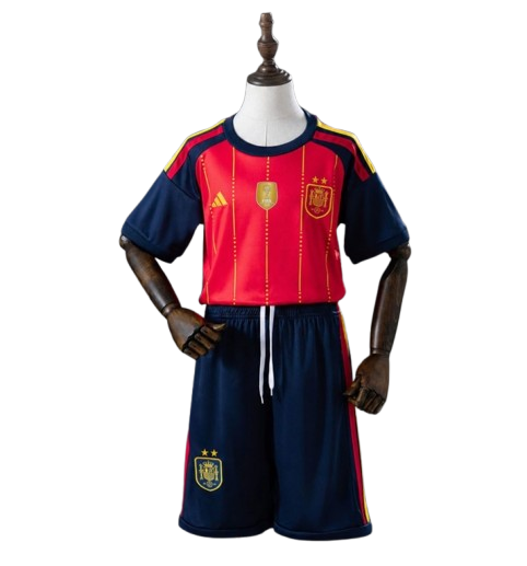 Camiseta y Pantalones para niños España Home  2026/27 - Bicampeón del Mundo ⭐⭐ - Con Parche