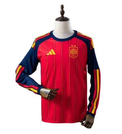 Camiseta Manga Larga España Home 2026/27 - Bicampeón del Mundo ⭐⭐