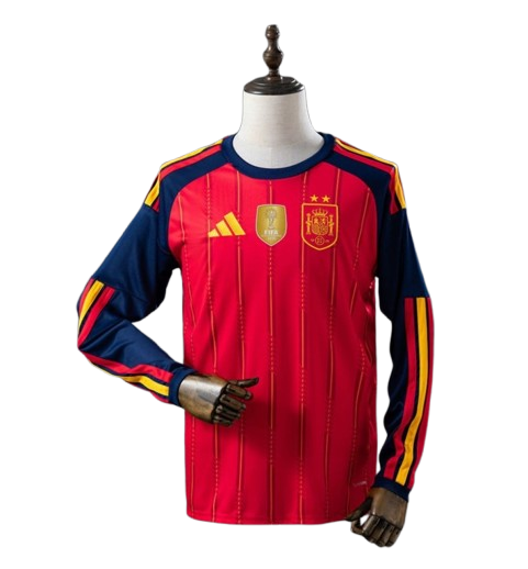 Camiseta Manga Larga España Home 2026/27 - Bicampeón del Mundo ⭐⭐ - Con Parche