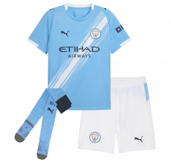 Camiseta y Pantalones para niños Manchester City Home 25/26 - Con medias