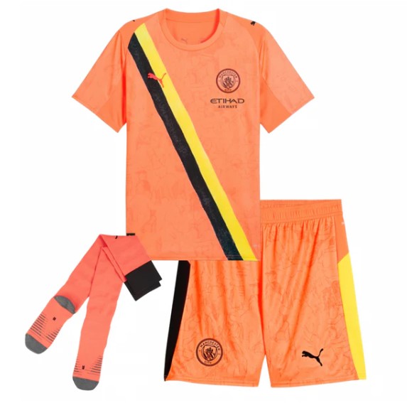 Camiseta y Pantalones para niños Manchester City Portero 25/26 - Con medias