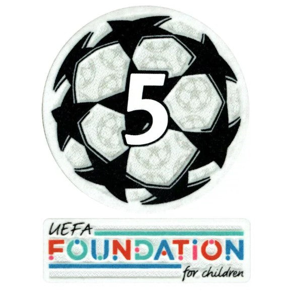 Parche Starball Campeón de la UCL 5 Veces + Set de Parches UEFA Foundation – 2021/2022