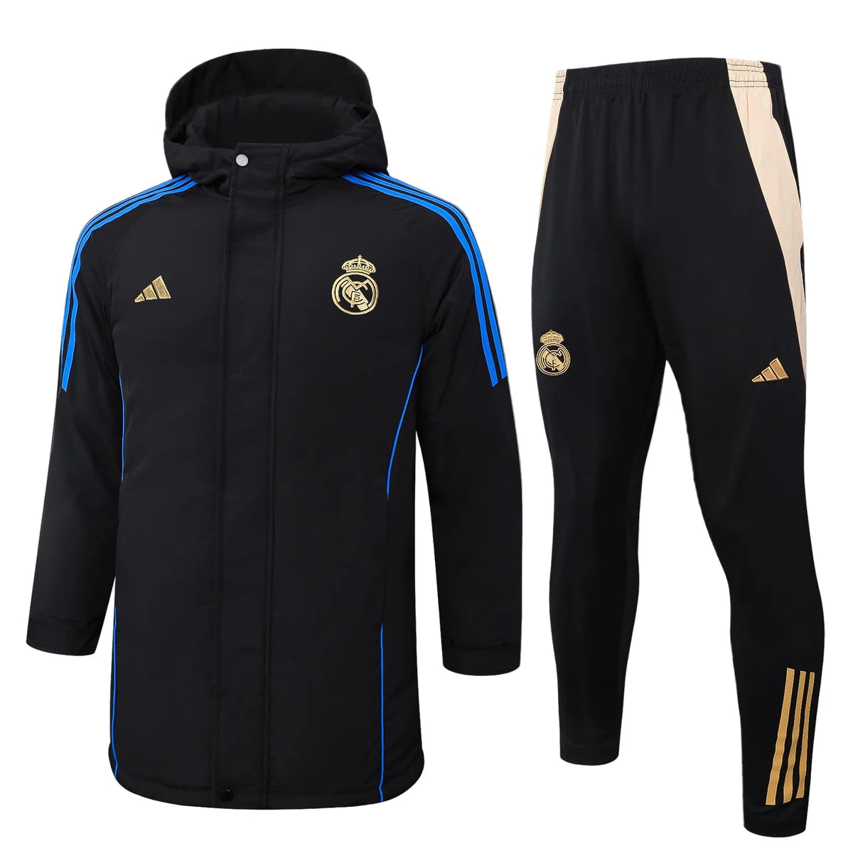 Abrigo acolchado impermeable + pantalones del Real Madrid