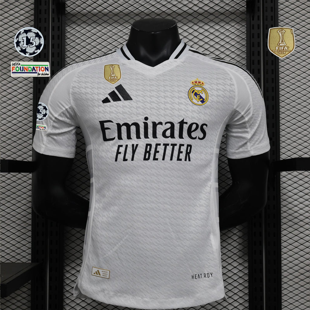 Camiseta Real Madrid Home 24/25 - Jugador - Con Patch UCL + Campeón Mundial