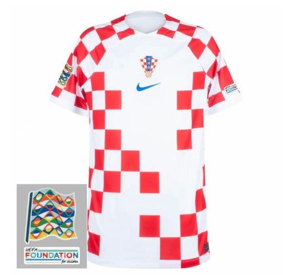 Camiseta Croacia Home 22/23 - Con Parche de La Liga de las Naciones y la Fundación