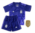 Camiseta y Pantalones para niños Argentina Away 22/23 - Con Parche de Campeón de la Copa del Mundo