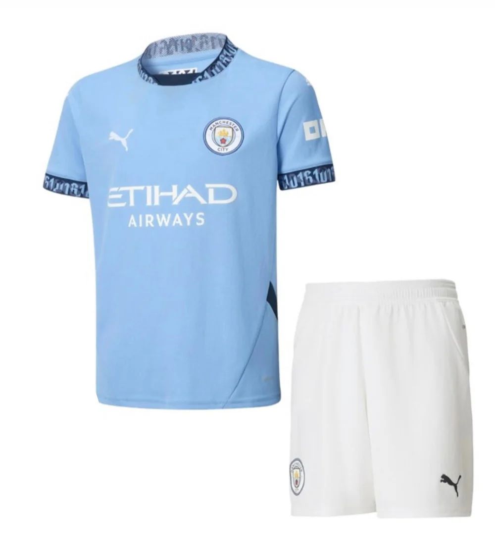 Camiseta y Pantalones para niños Manchester City Home 24/25
