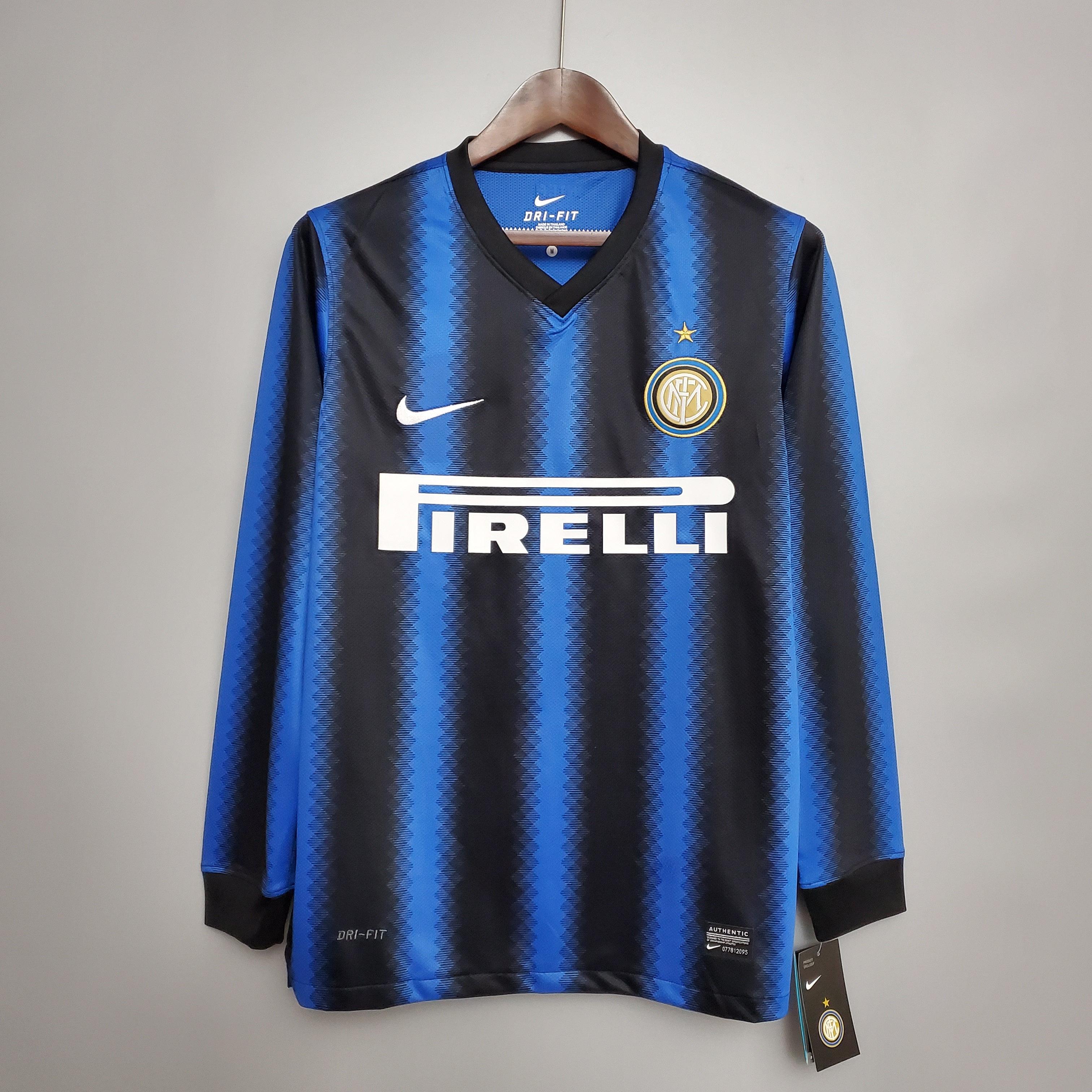 Camisa Manga Longa Inter de Milão I 10/11 Nike - Azul e Preto - DA Sports Oficial